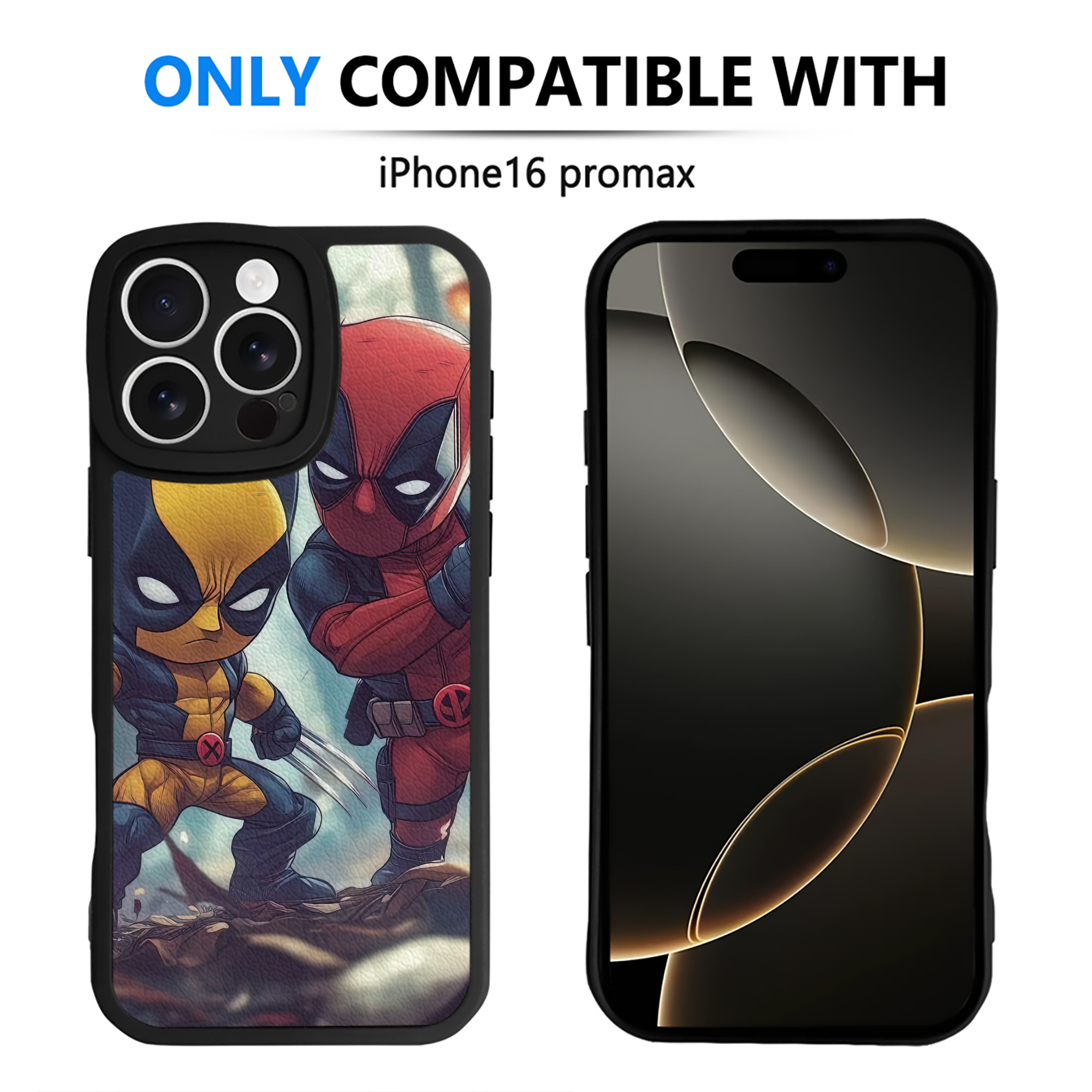 （画像用） Deadpool デッドプール 【iPhone 16シリーズ対応】シリコンスマホケース（レザー調） 材質：シリコン